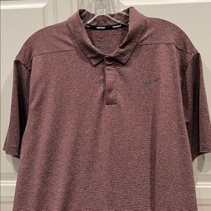 Nike Men's Polo Shirt - Burgundy and White